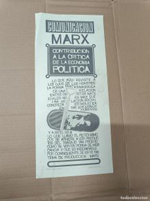 Carteles políticos: ANTIGUO CARTEL POLITICO COMUNISTA, COMUNICACION MARX, CRITICA ECONOMIA, 1970 -K7